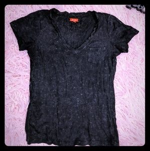 XS Hi-Line's Black and Gray Heathered Jersey Tee